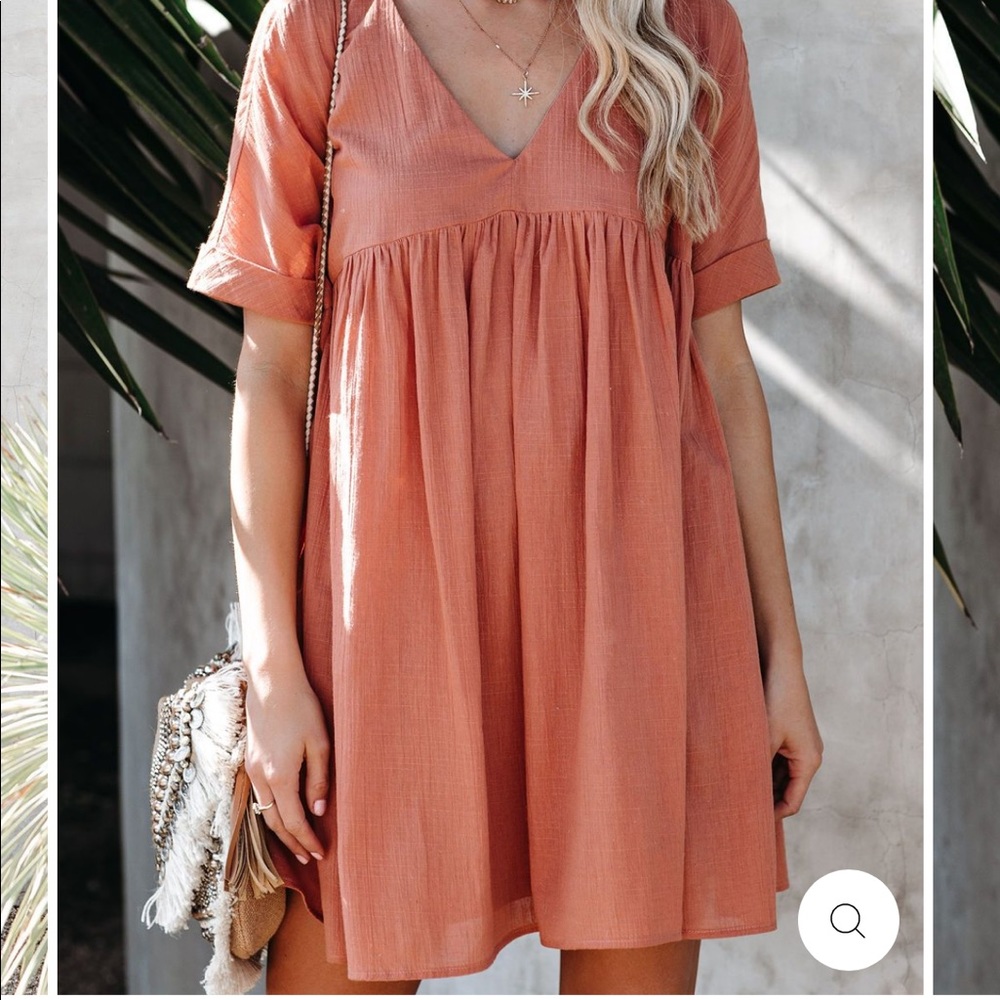 Listicle pink baby doll dress